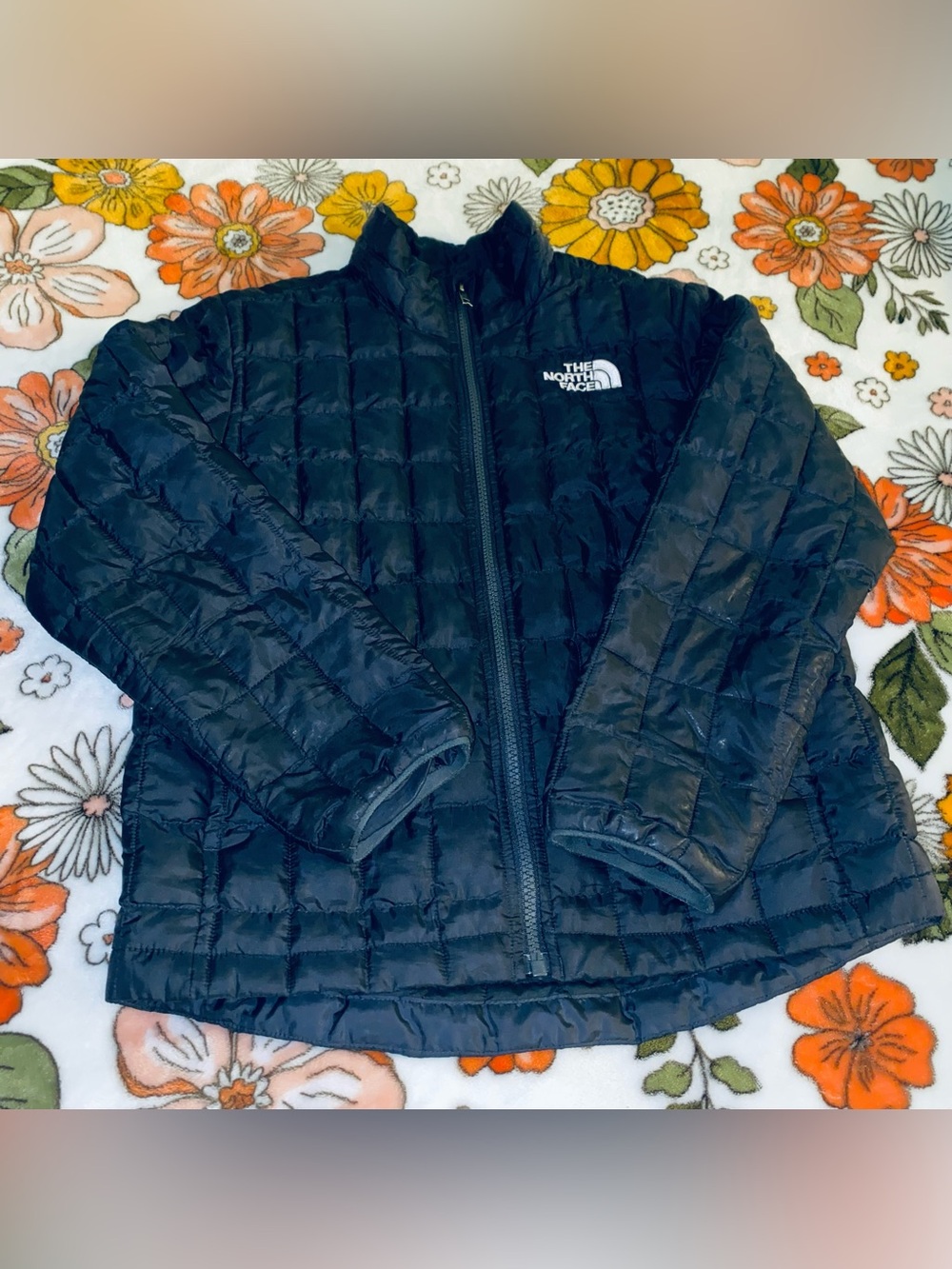 10 Youth The North Face Black Quilted Puffer Jacket